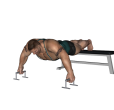 Push Up - Bar Leg Raised Wide Grip